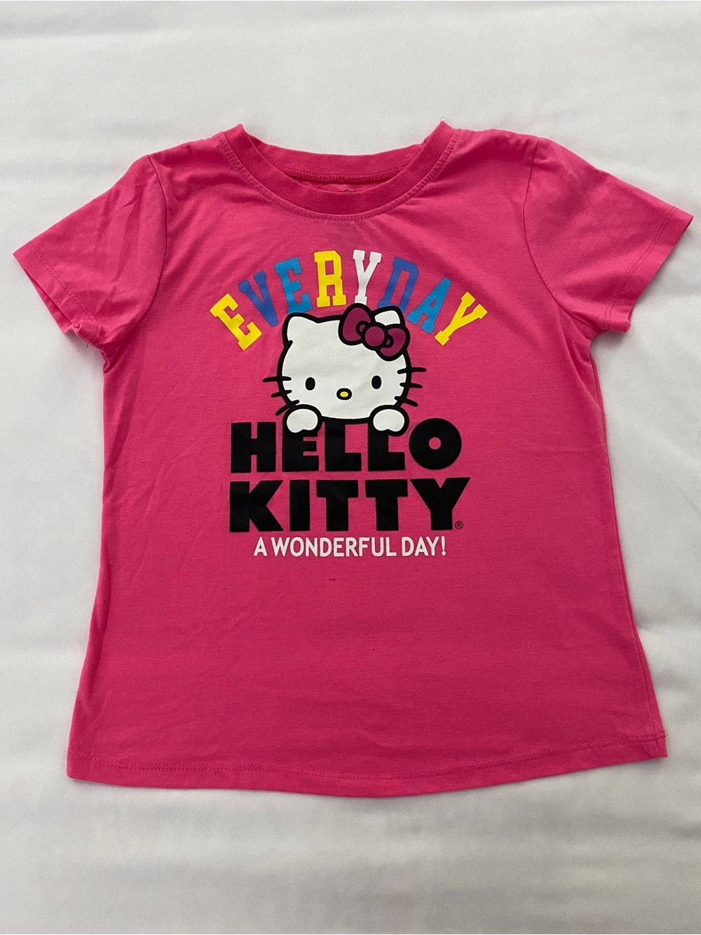 Hello Kitty Girls Bright Pink Graphic Tee Size 12